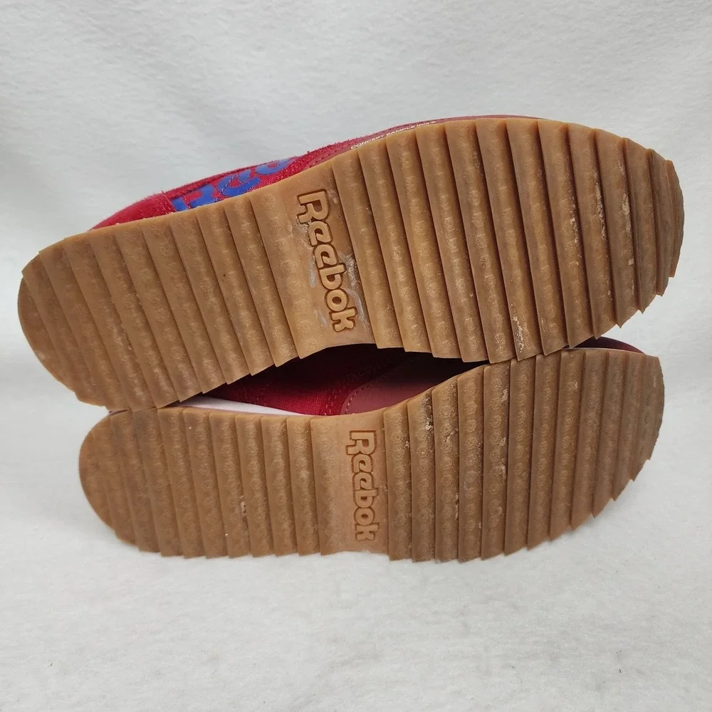 Reebok Classic Leather Ripple DV7196 Womens 7.5 Sneakers Red Blue Leather Shoes